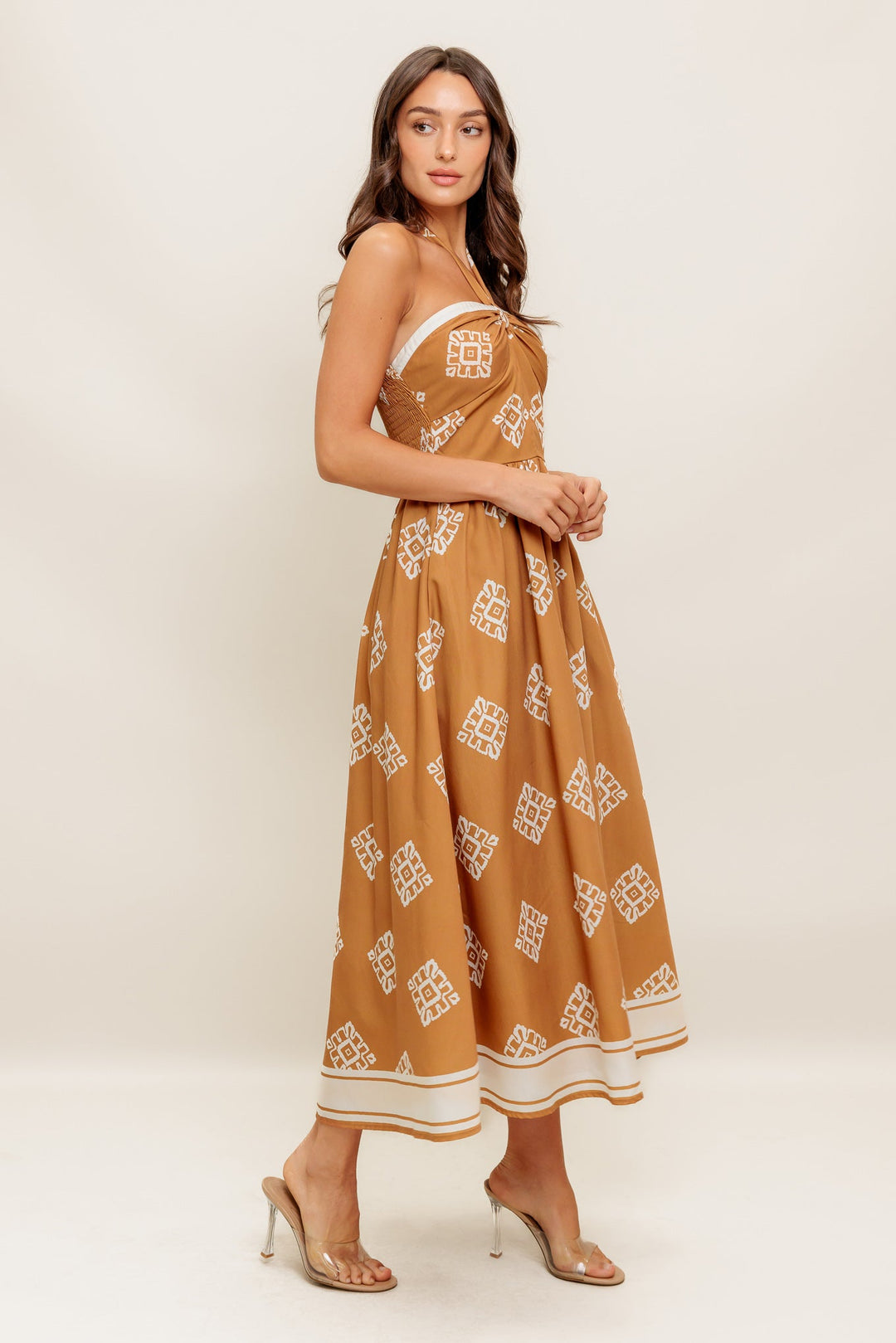 OASIS STORY WOVEN MIDI DRESS