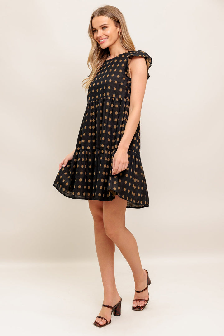 POLKA BREEZE WOVEN MINI DRESS