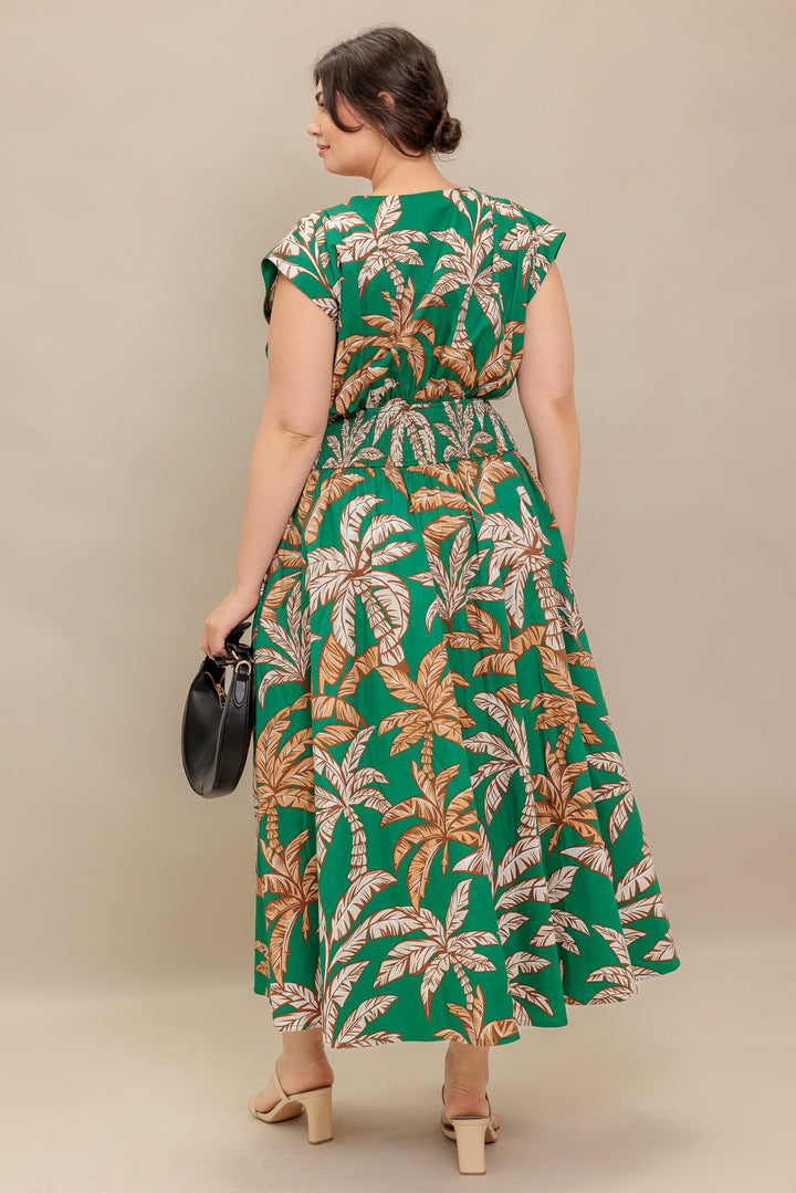 LUSH STILLNESS WOVEN MIDI DRESS