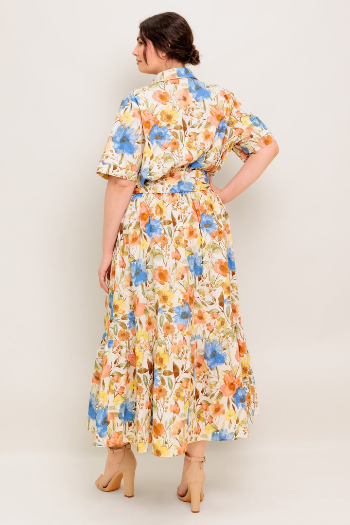 HAZEL DREAM IVORY WOVEN MIDI DRESS