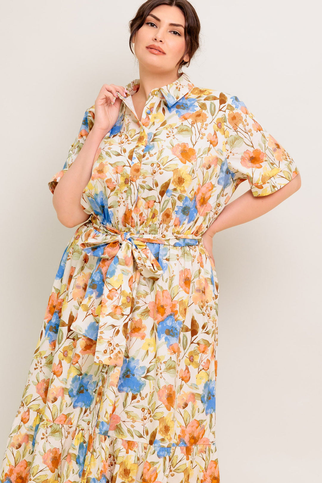 HAZEL DREAM IVORY WOVEN MIDI DRESS