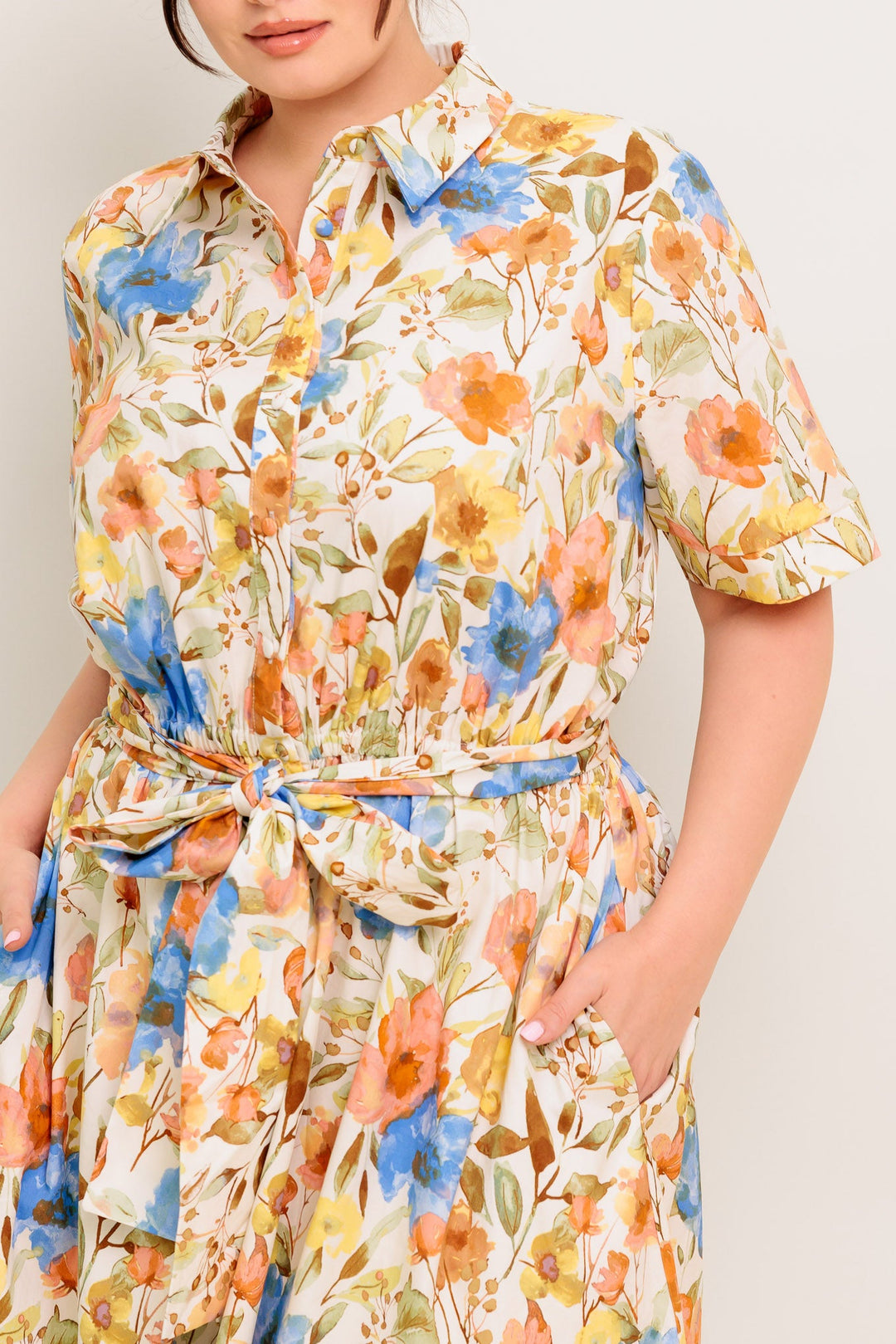 HAZEL DREAM IVORY WOVEN MIDI DRESS