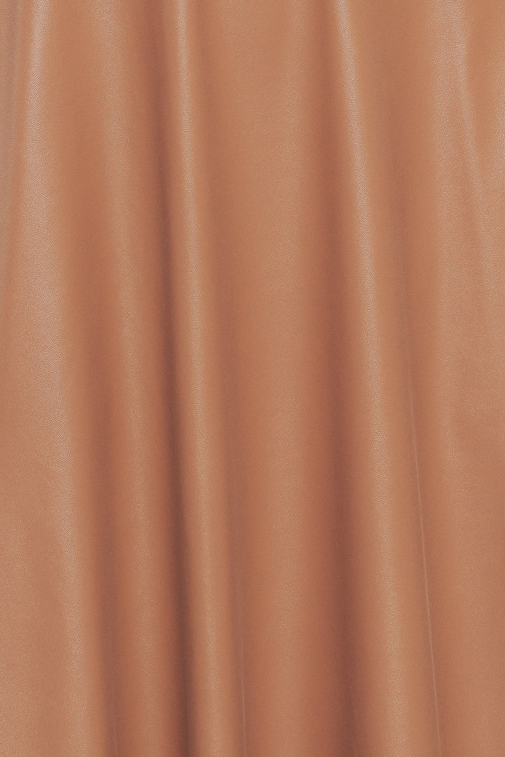 BARE SOPHISTIQUE FAUX LEATHER MIDI DRESS