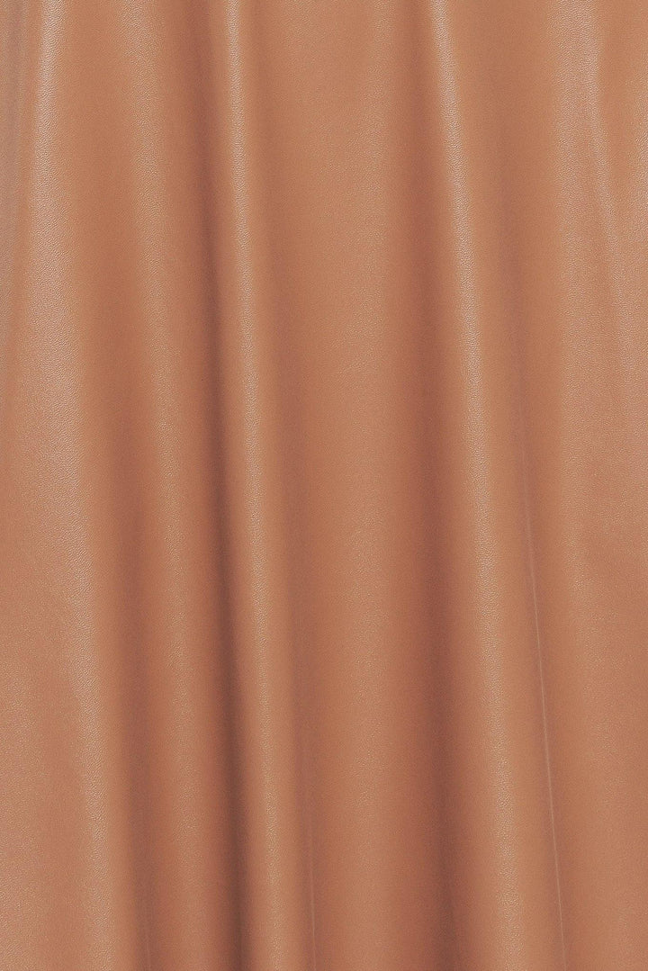 BARE SOPHISTIQUE FAUX LEATHER MIDI DRESS