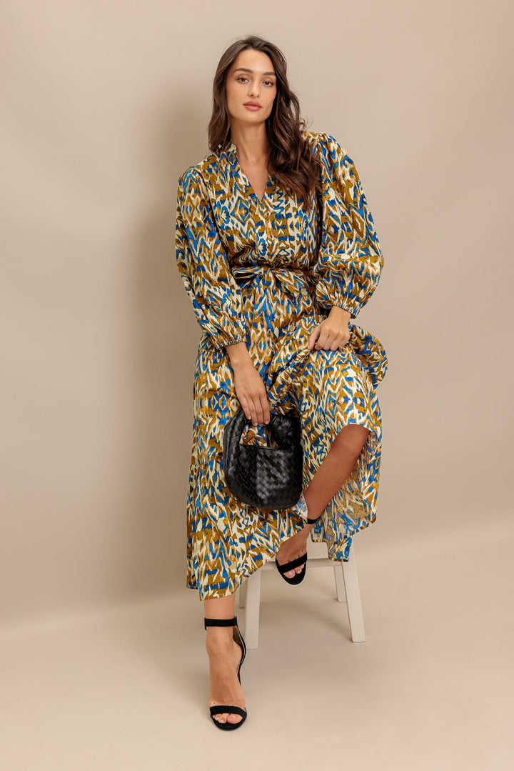 TERRA VISION WOVEN MIDI DRESS