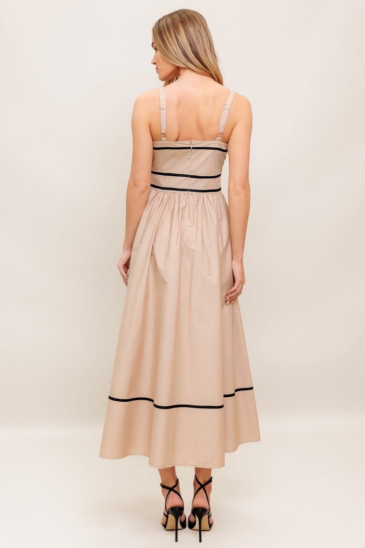 QUIET LUXE STRAP WOVEN MIDI DRESS