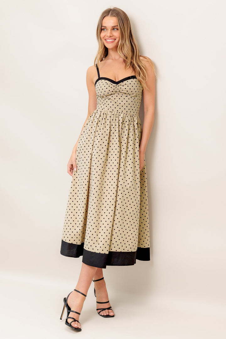 POLKA PASSION WOVEN MAXI DRESS