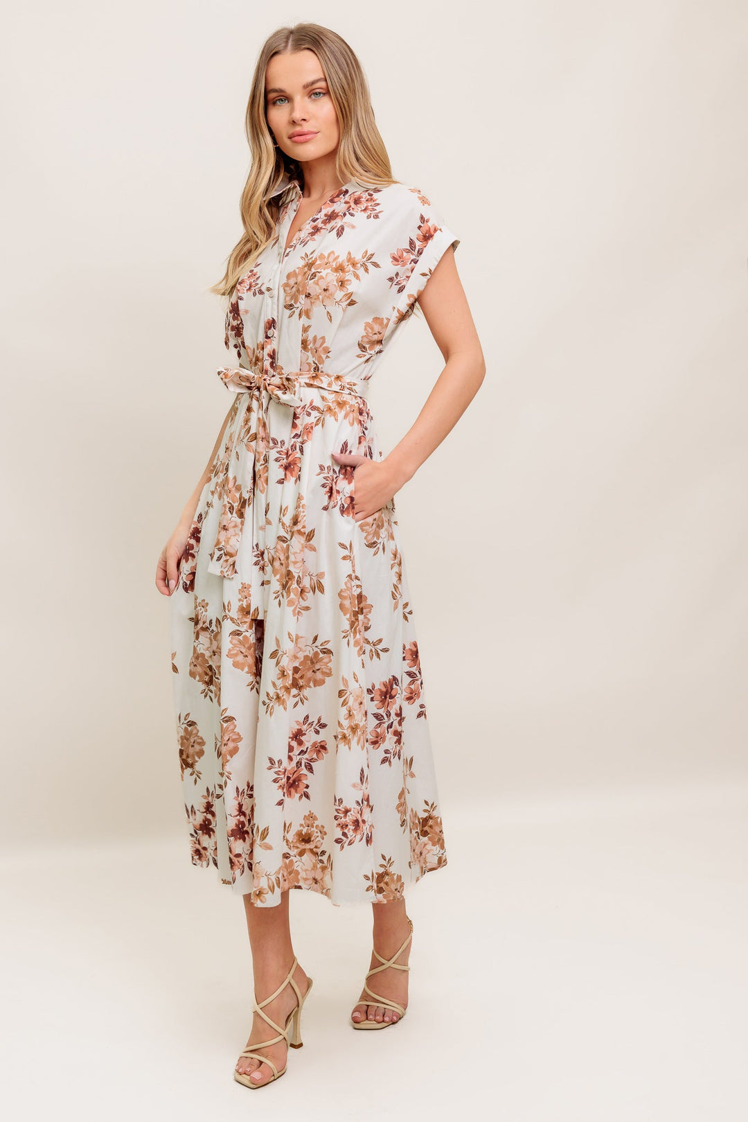 MAPLE GARDEN WOVEN MIDI DRESS