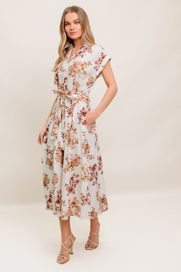 MAPLE GARDEN WOVEN MIDI DRESS