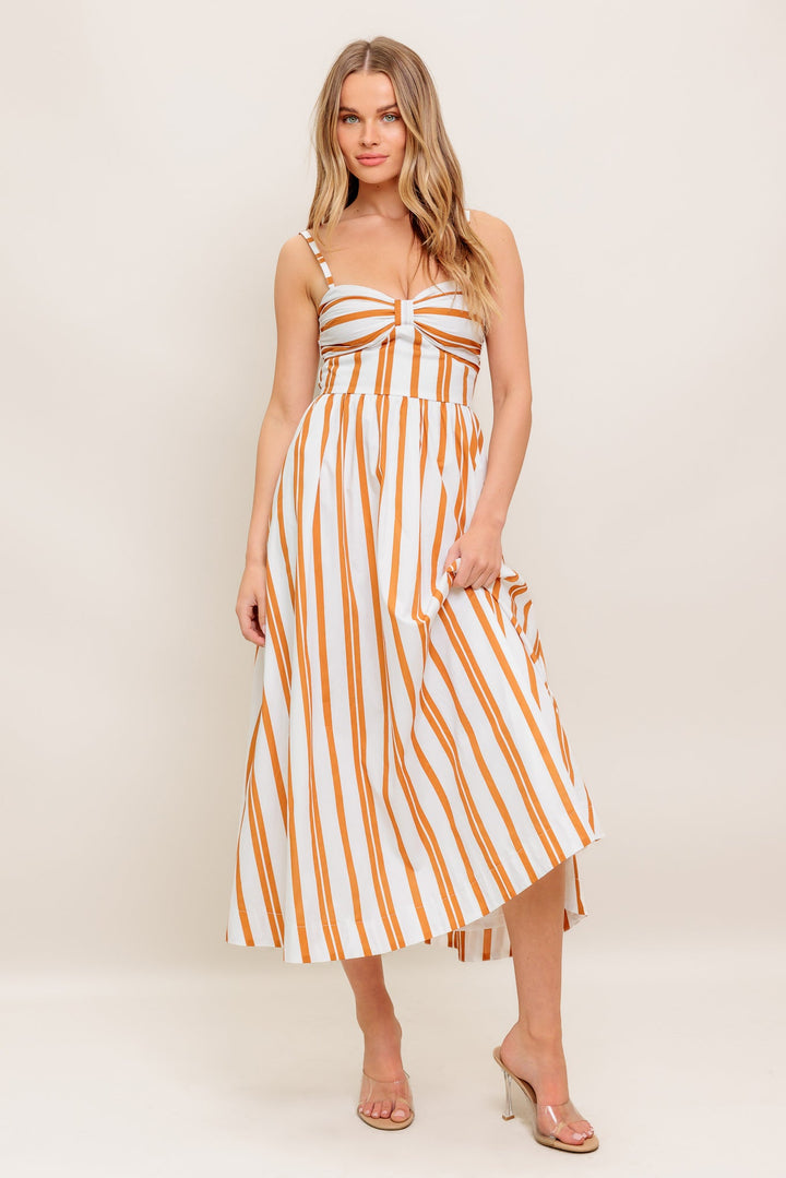 MARIGOLD MOTION WOVEN MIDI DRESS