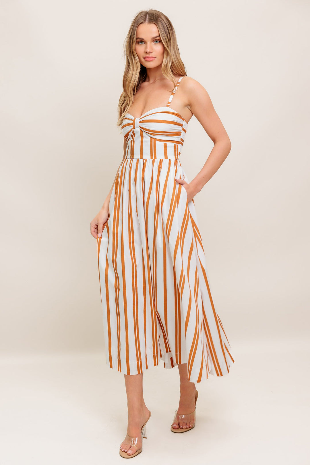 MARIGOLD MOTION WOVEN MIDI DRESS