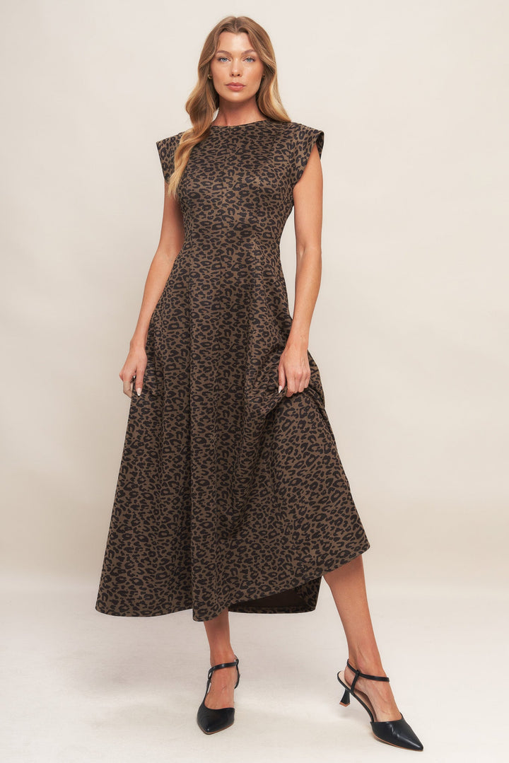 URBAN JUNGLE GLAM SUEDED KNIT MIDI DRESS