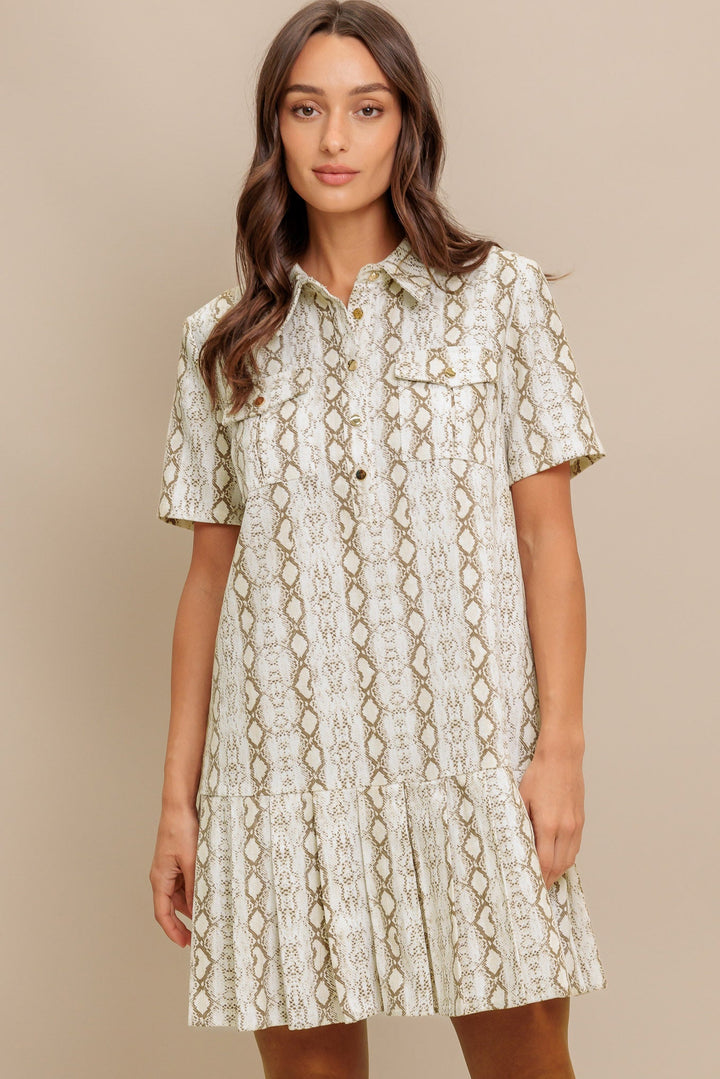 CHIC PYTHON WOVEN MINI DRESS