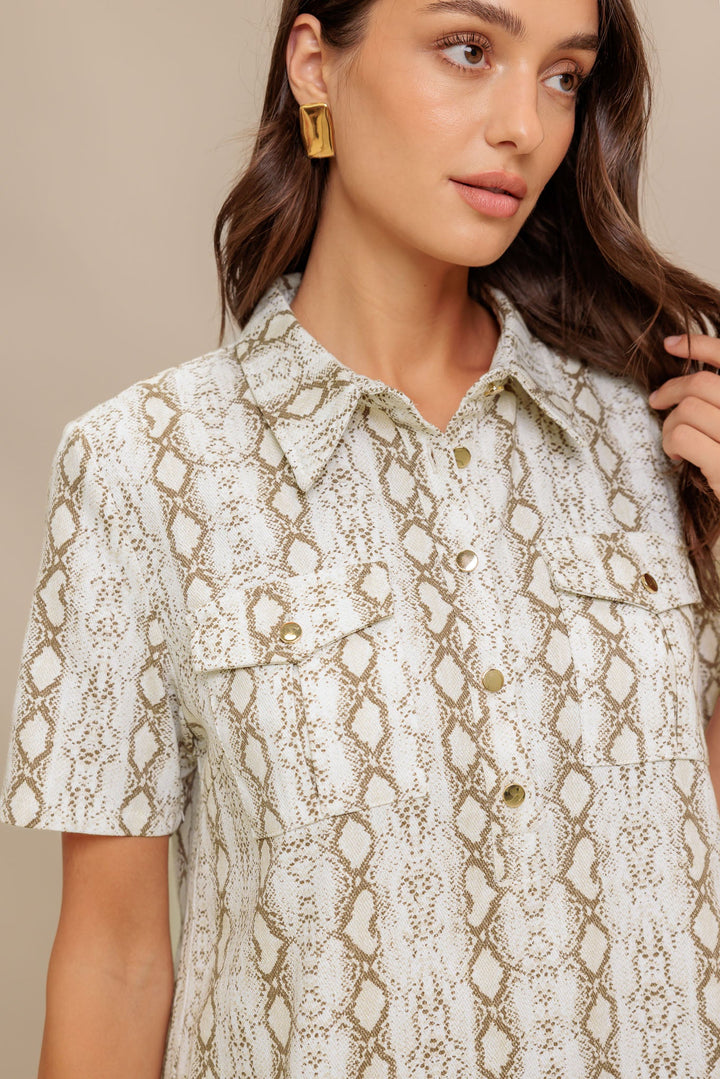 CHIC PYTHON WOVEN MINI DRESS