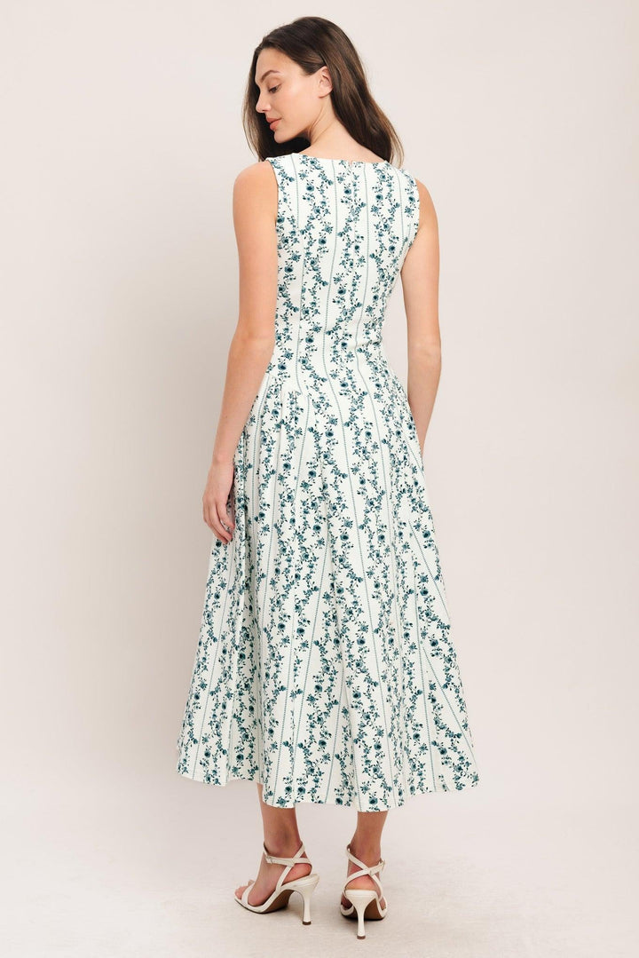 BLOOM COLUMN WOVEN MIDI DRESS