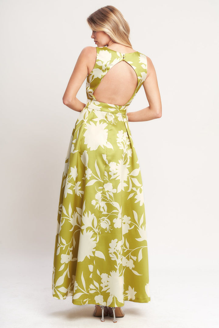 SAPPHIRE FANTASY LIME WOVEN MAXI DRESS