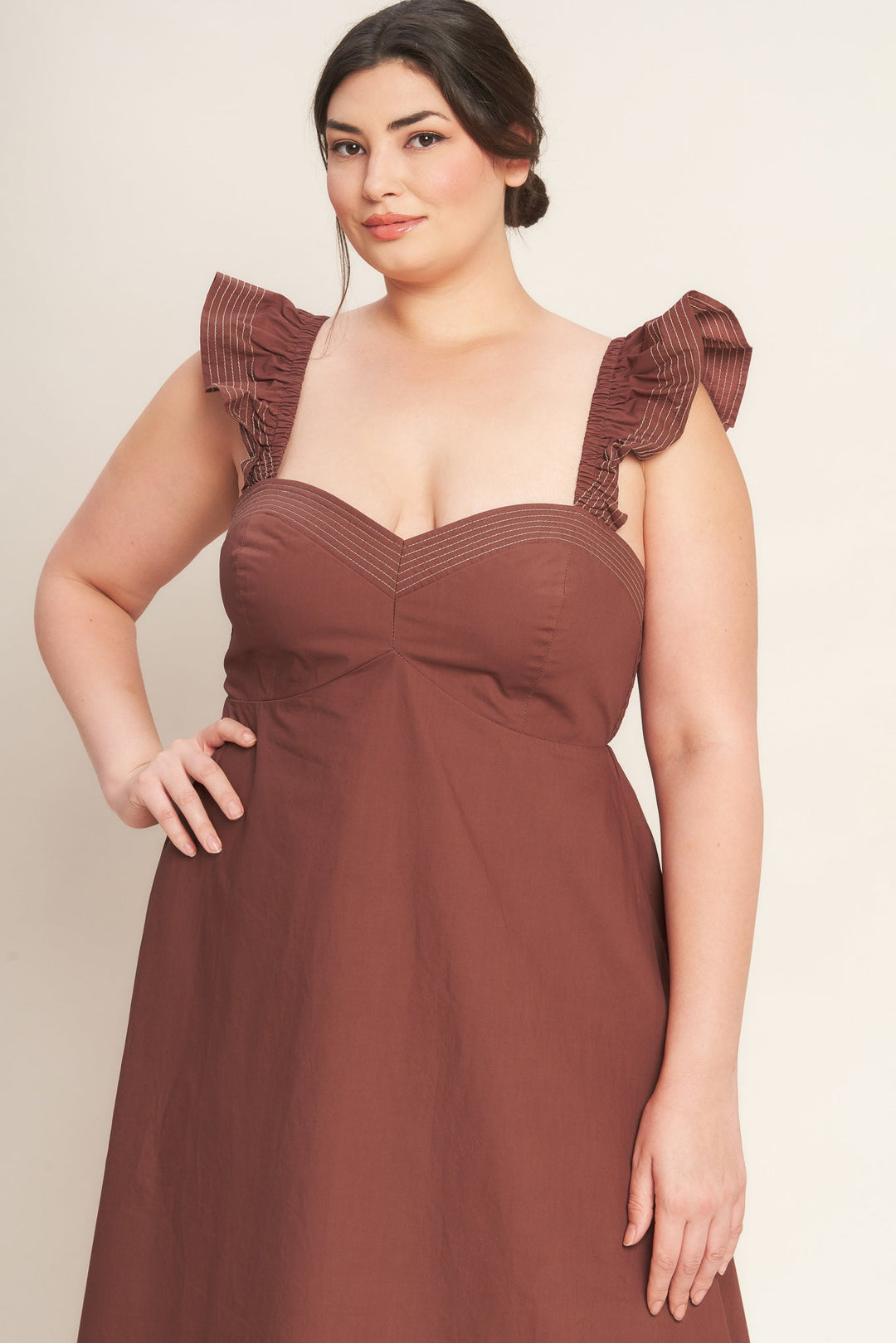 TUSCAN SUNSET WOVEN MIDI DRESS