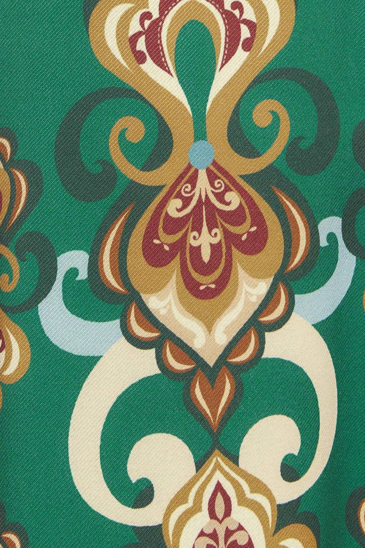 MODERN RETRO BLOOM WOVEN MIDI DRESS