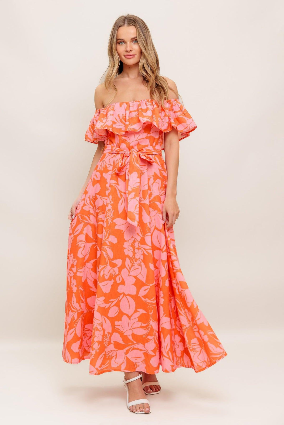 CITRUS GARDEN WOVEN MIDI DRESS