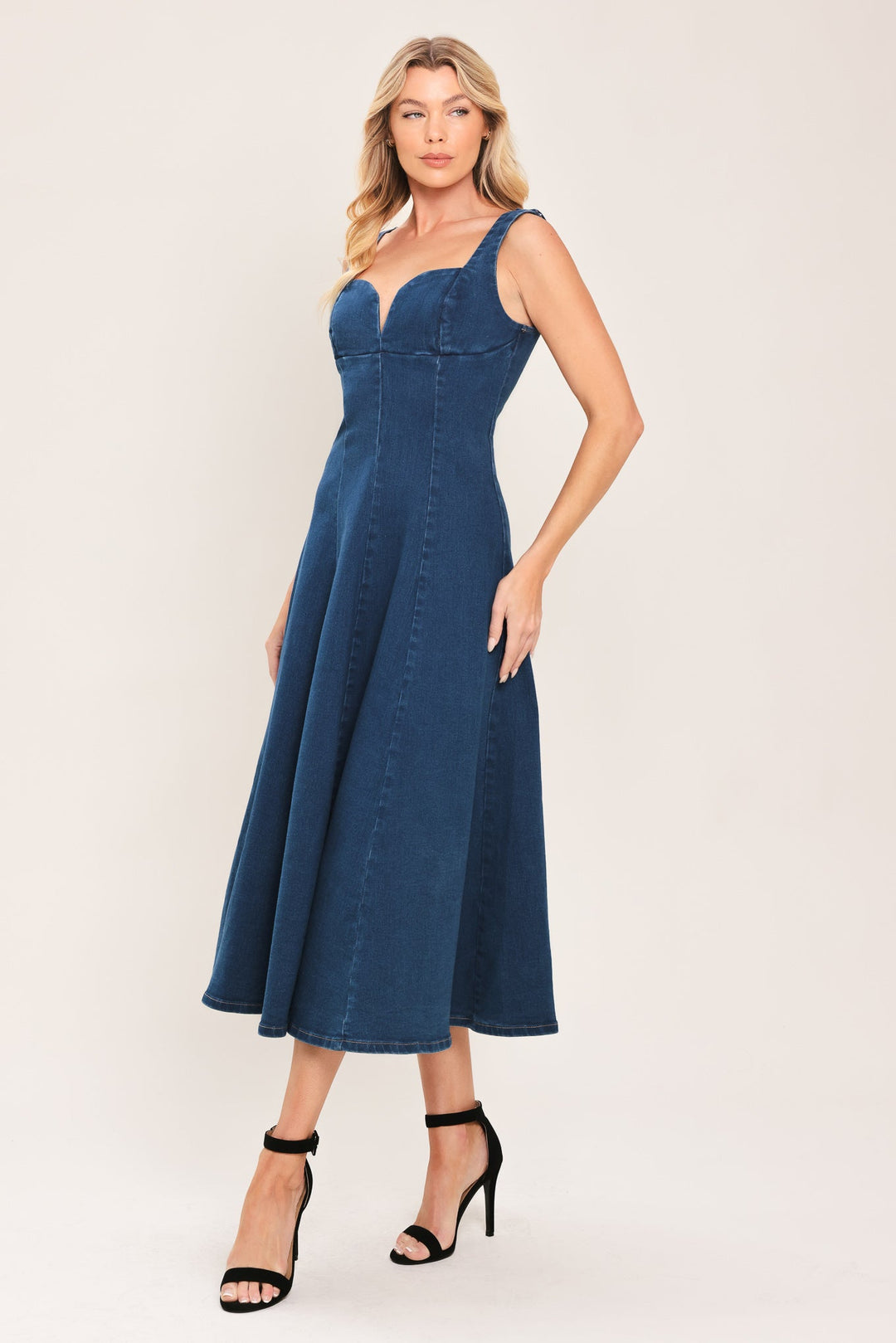 BLUE HOUR DENIM MIDI DRESS