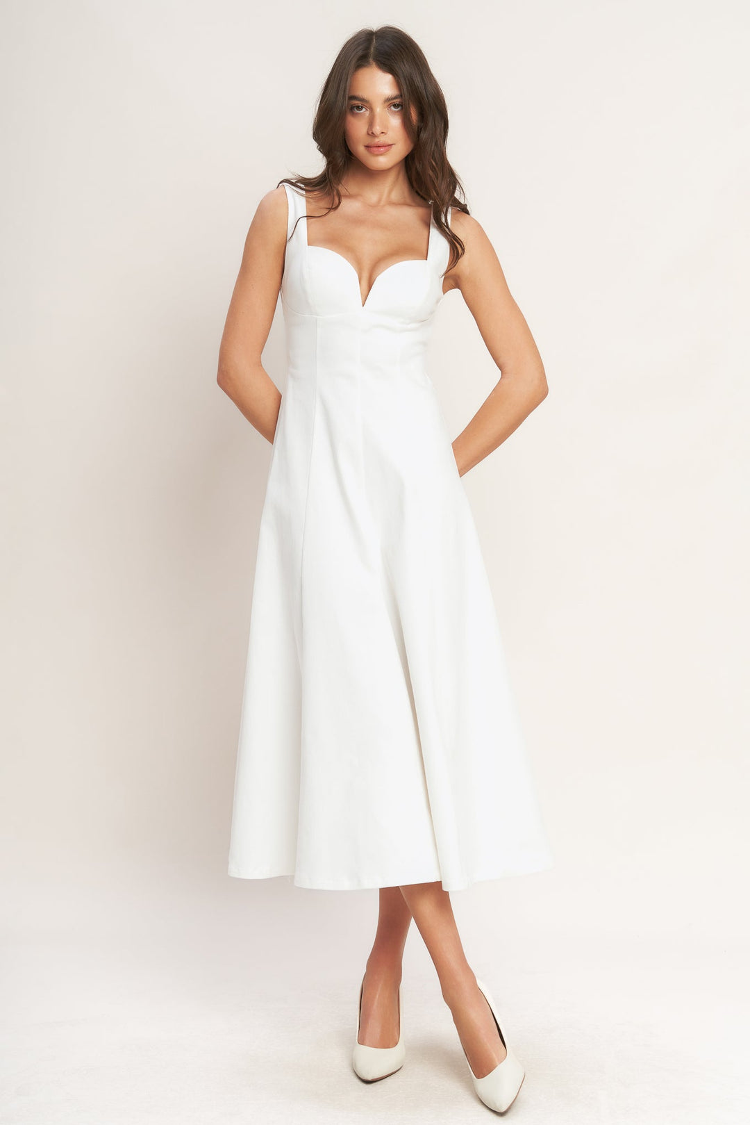 BALANCED PROPORTION WOVEN MIDI DRESS