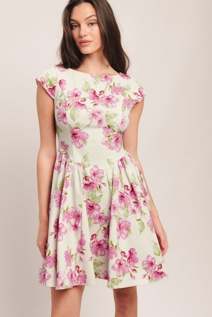 BLOSSOM BABE WOVEN MINI DRESS