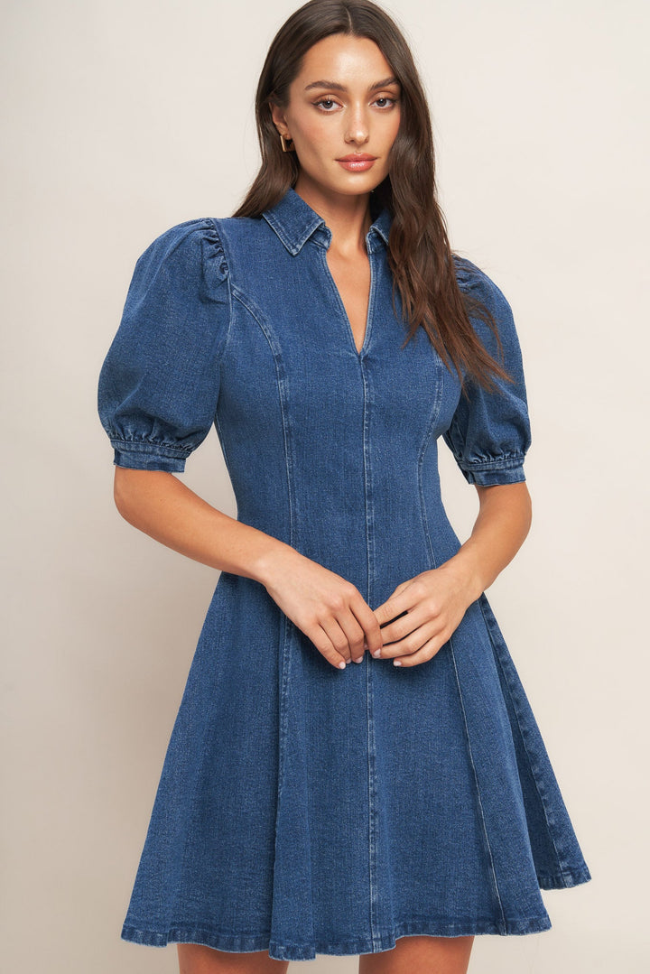 WESTWOOD CHARM DENIM MINI DRESS