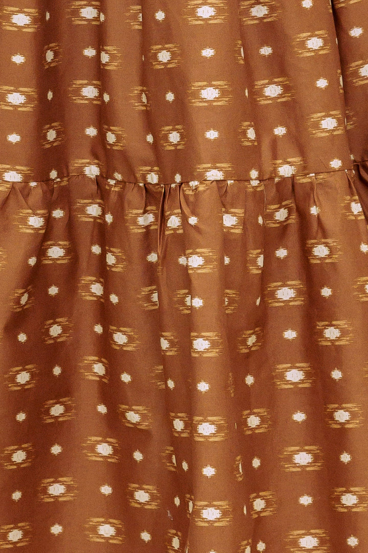 CINNAMON WALTZ WOVEN MIDI DRESS