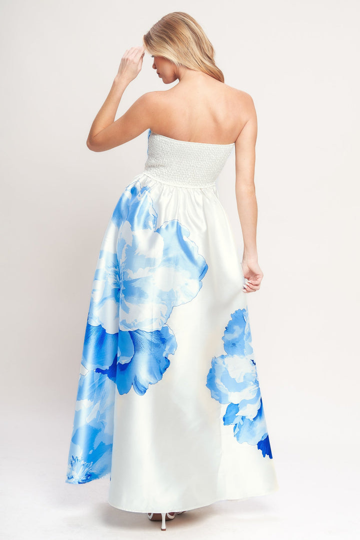 LUXE PEONY WOVEN MAXI DRESS