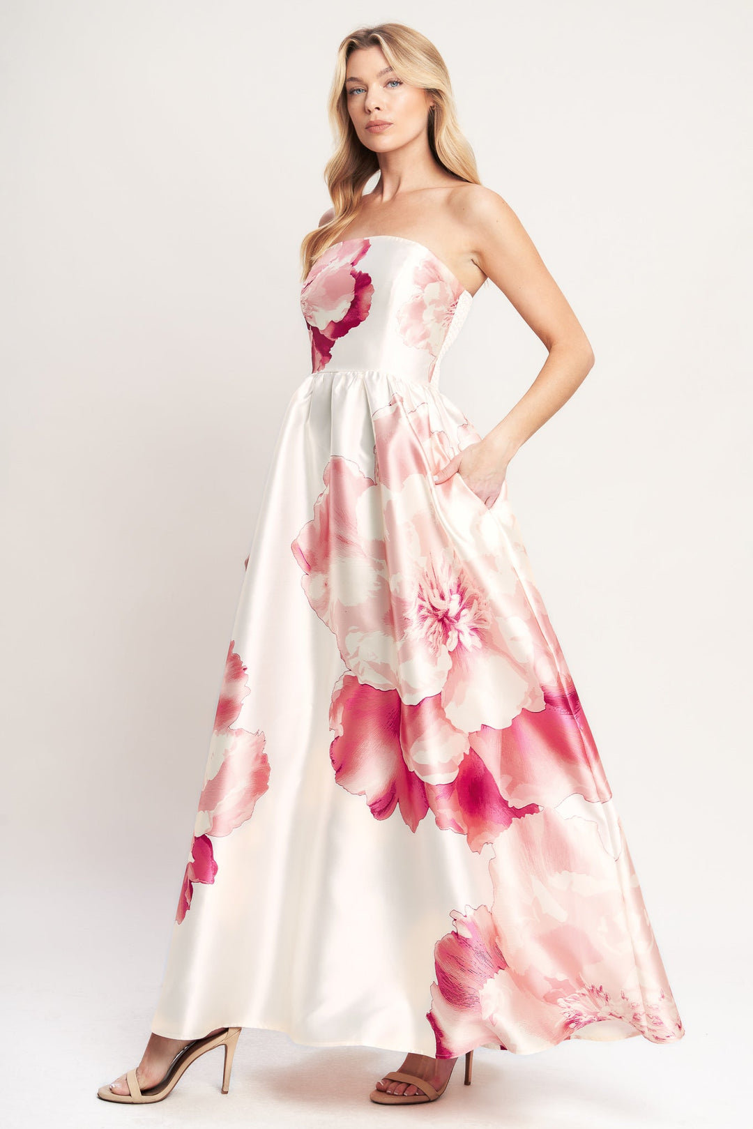 LUXE PEONY WOVEN MAXI DRESS