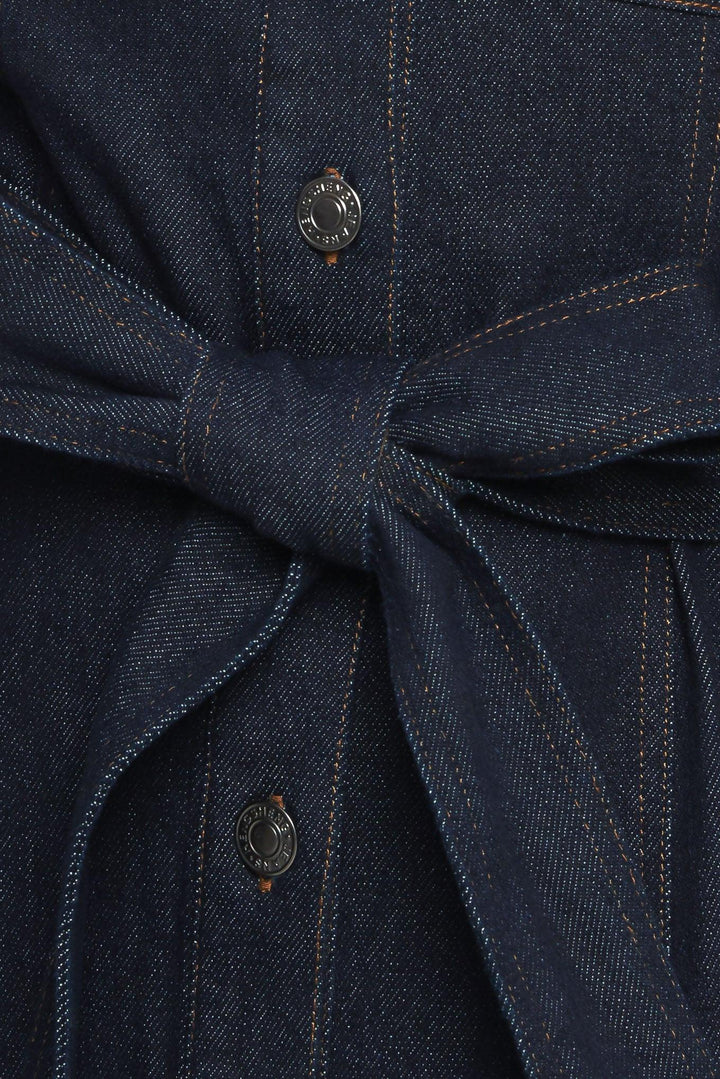 HOLIDAY DARK INDIGO DENIM MINI DRESS