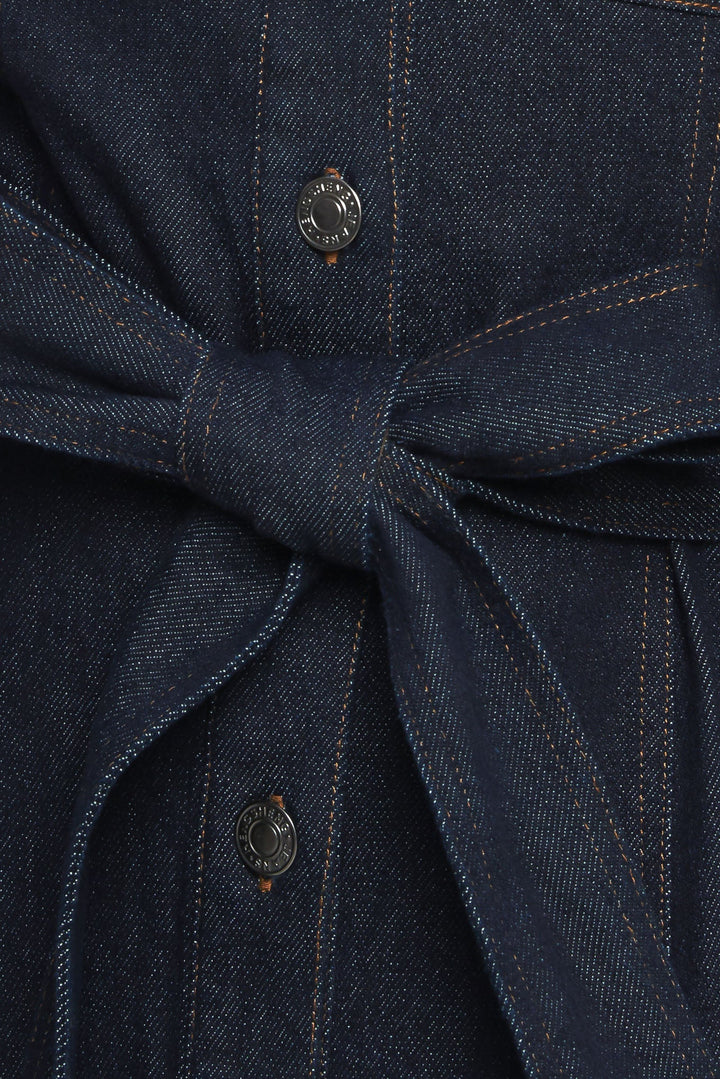 HOLIDAY DARK INDIGO DENIM MINI DRESS