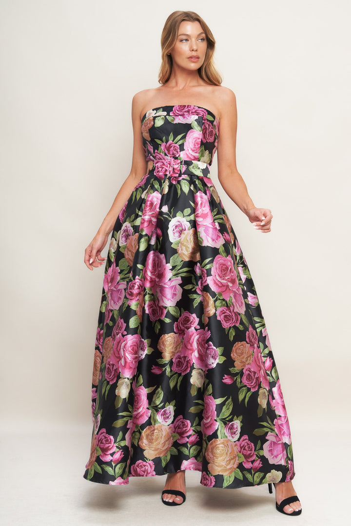 GLAMOUR GARDEN WOVEN MAXI DRESS
