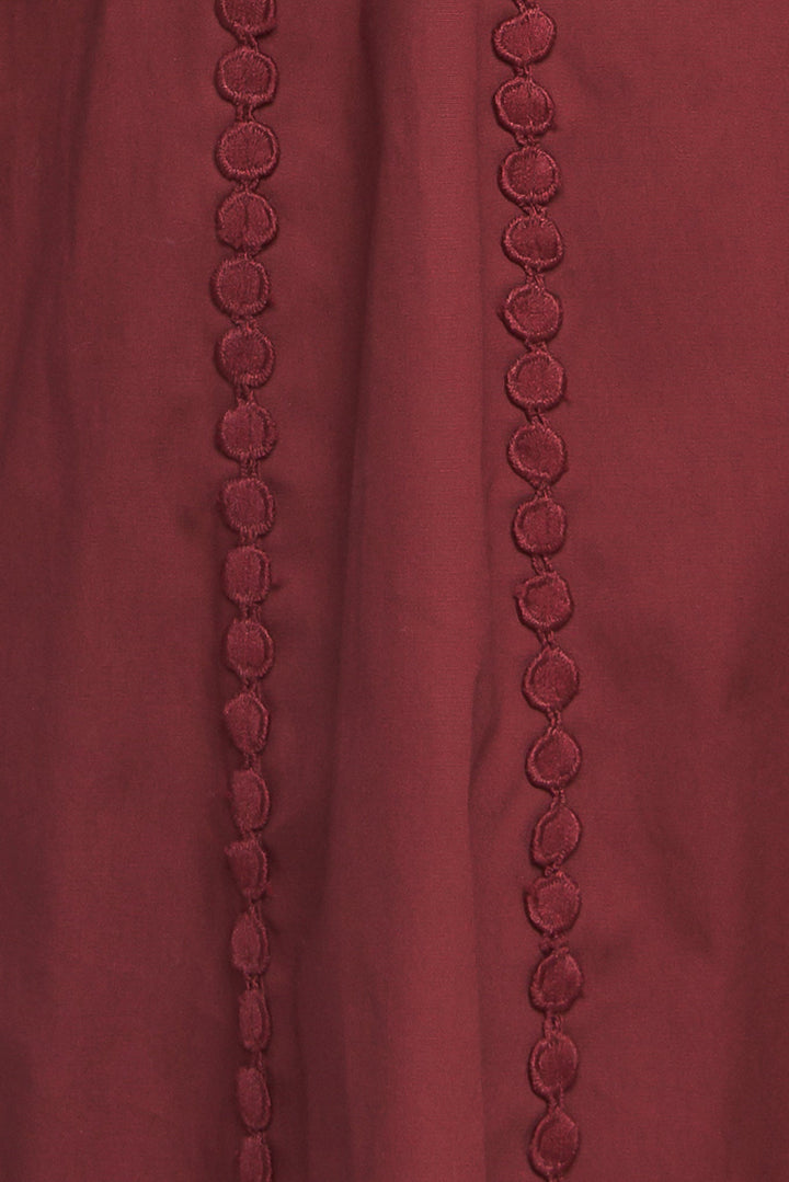 MODERN FEMME BURGUNDY WOVEN MIDI DRESS