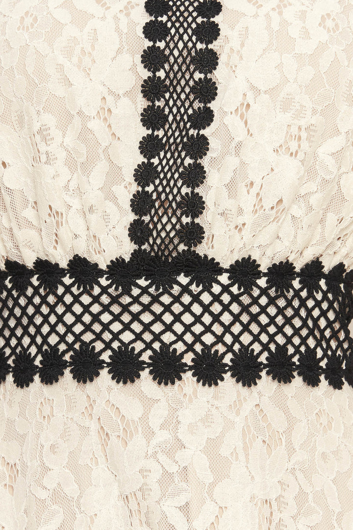 PETITE LUNE WOVEN LACE MIDI DRESS