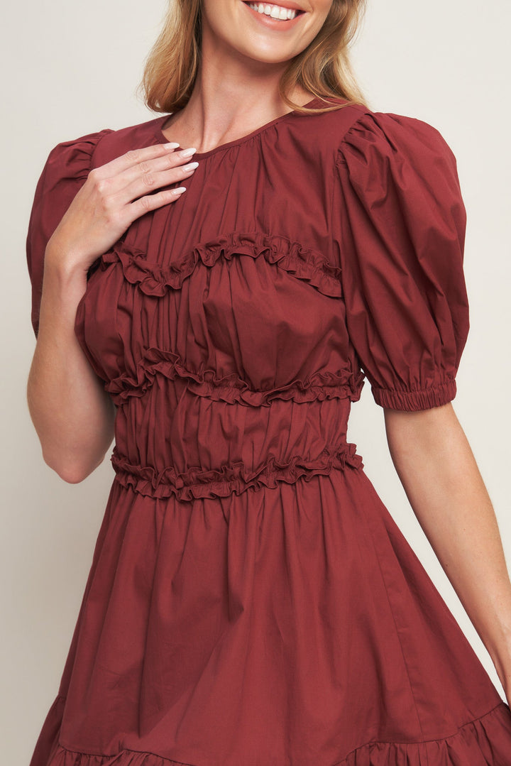 PLAYFUL CLASSIC WOVEN MINI DRESS