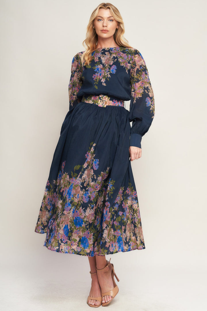 CHARMING TAPESTRY WOVEN MIDI DRESS
