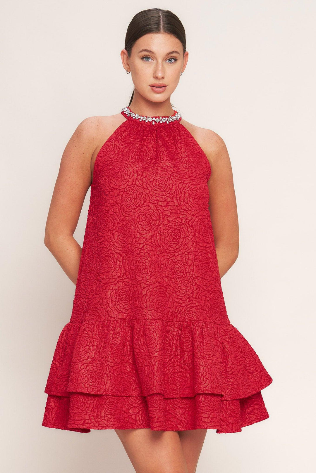 SPARKLE &amp; SWIRL WOVEN MINI DRESS