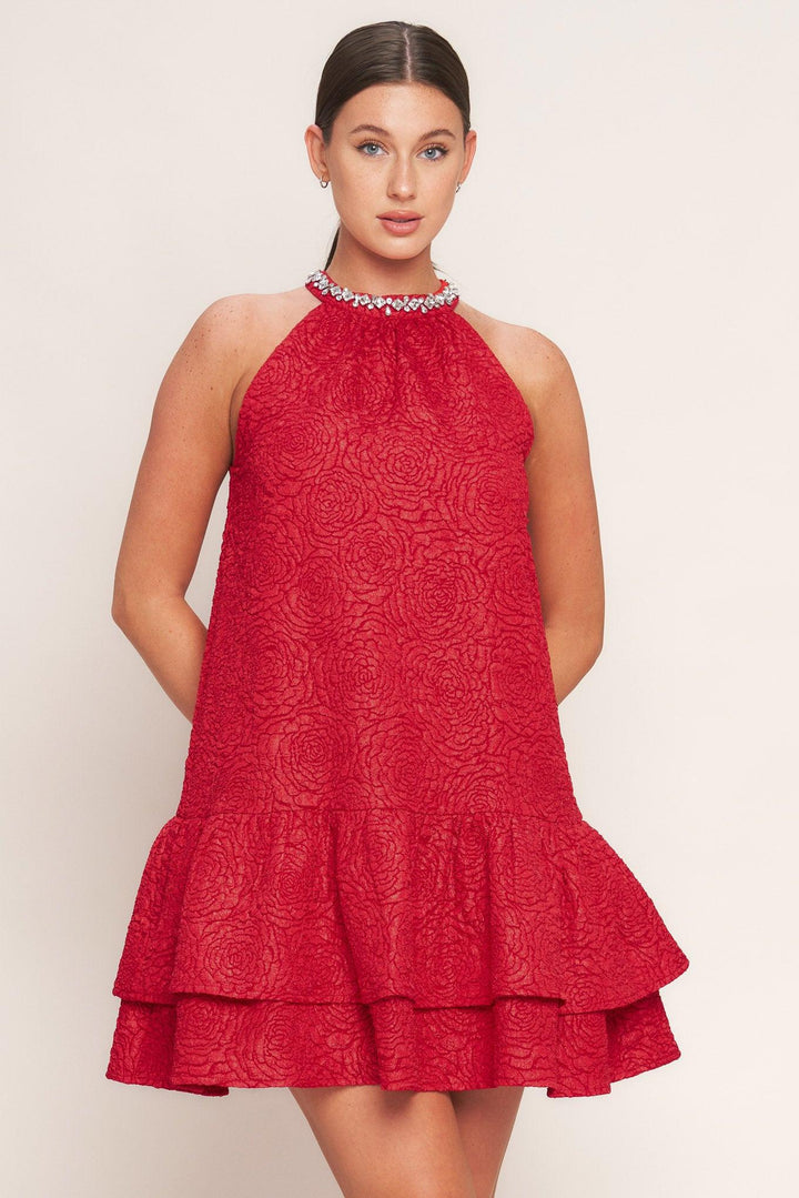 SPARKLE &amp; SWIRL WOVEN MINI DRESS