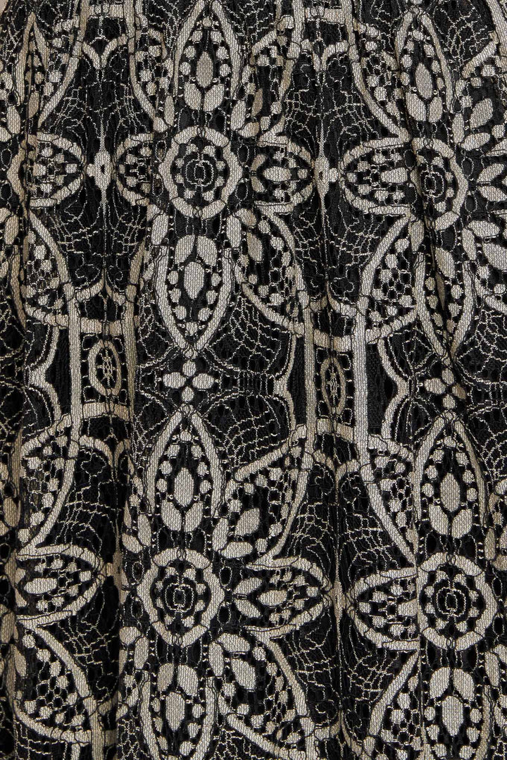 GOTHIC BLOOM WOVEN LACE MIDI DRESS