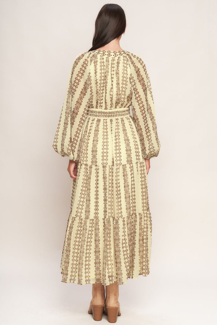 TRIBAL WHISPER WOVEN MIDI DRESS