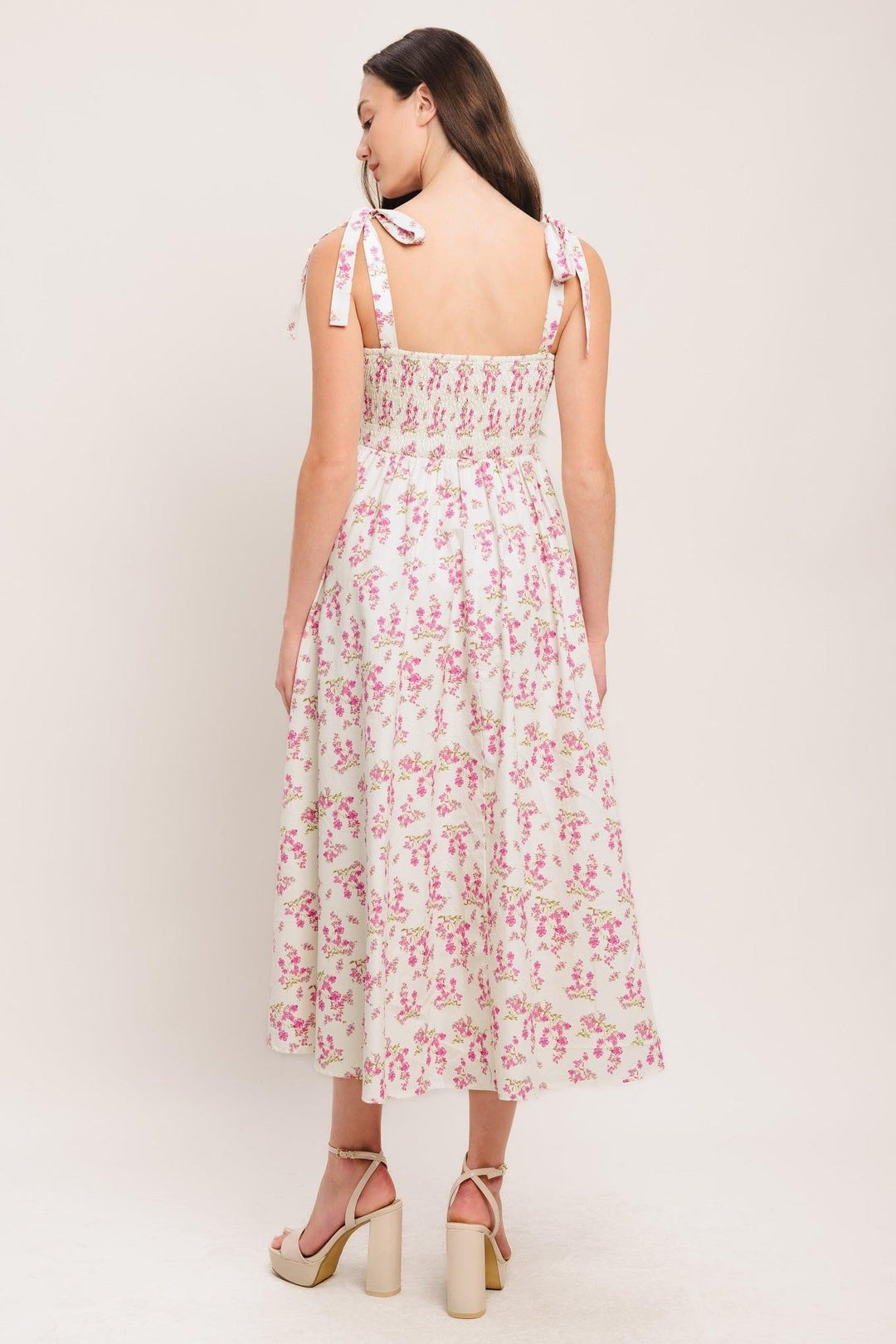 PETALS &amp; PROMISES WOVEN MIDI DRESS