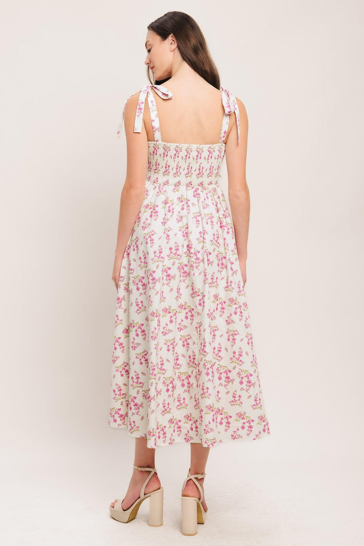 PETALS &amp; PROMISES WOVEN MIDI DRESS