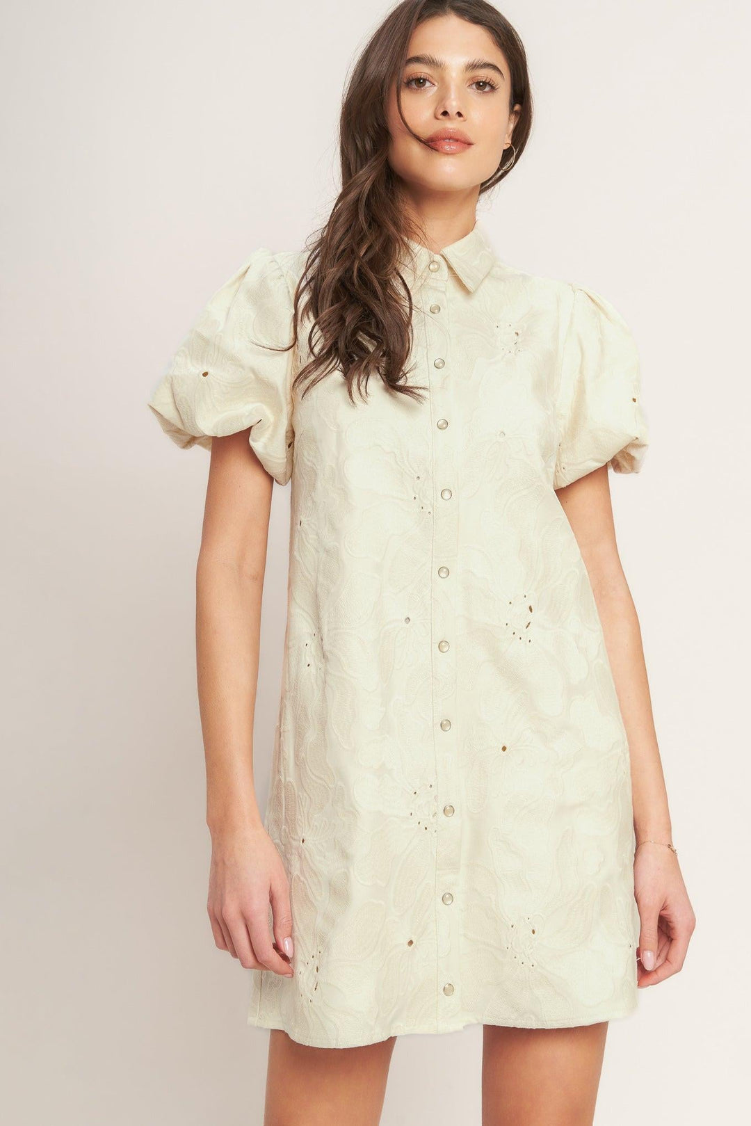 BREATHABLE WEAVE WOVEN MINI DRESS