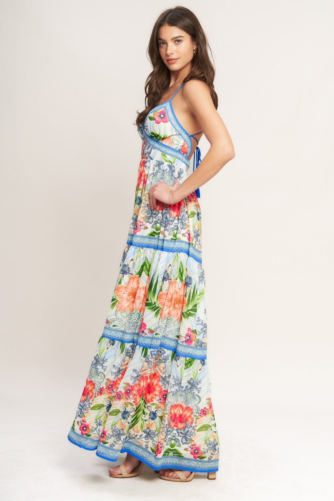 FRESH BOTANICAL SCALE WOVEN MAXI DRESS