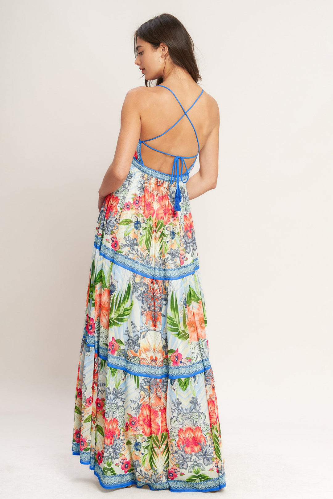 FRESH BOTANICAL SCALE WOVEN MAXI DRESS