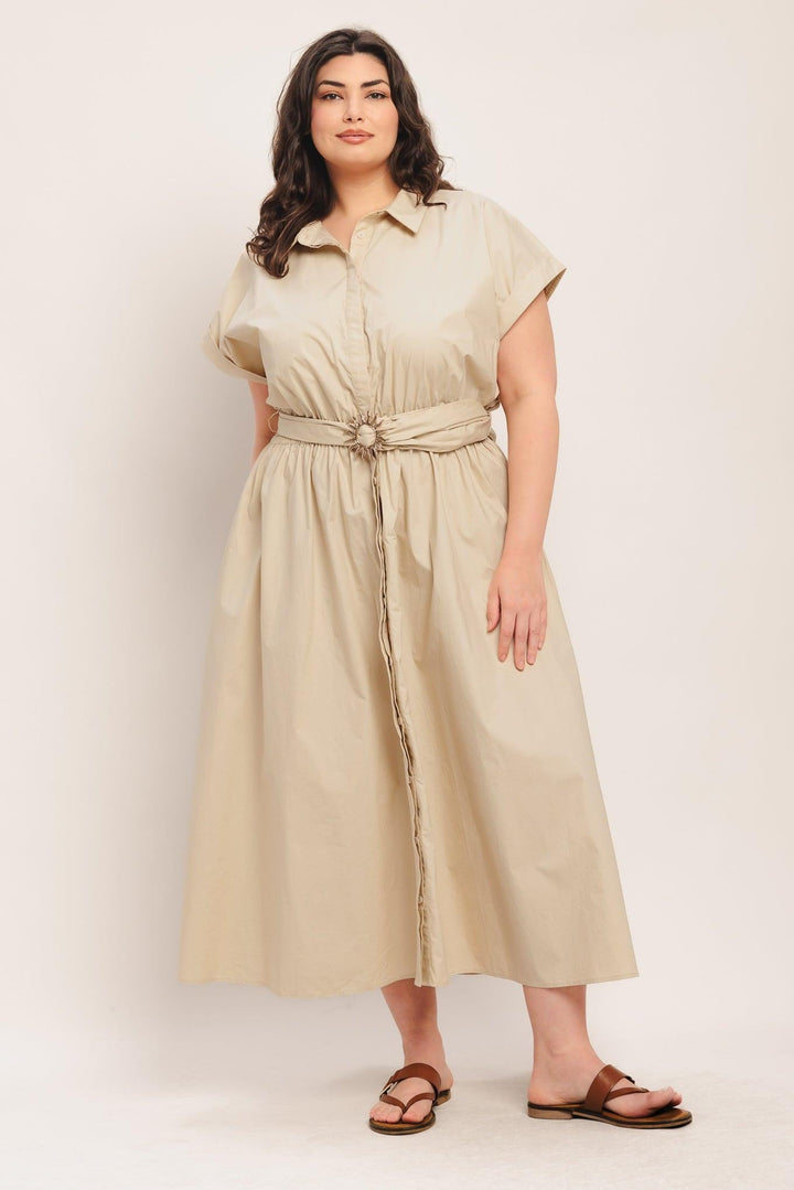 BARE ELEGANCE WOVEN MIDI DRESS