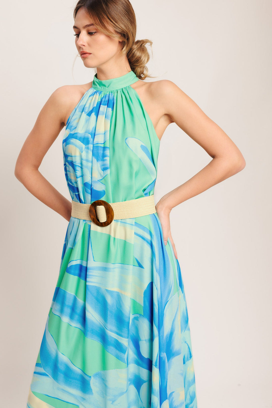 BLUE HORIZON WOVEN MAXI DRESS