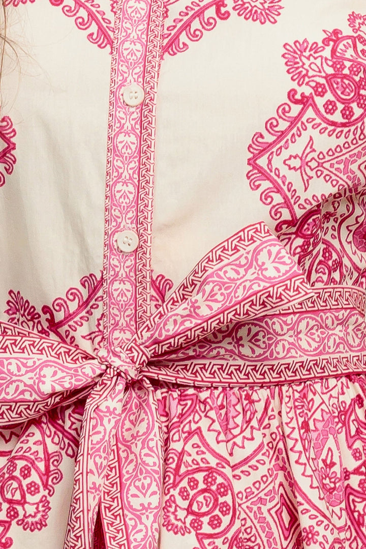 TEA AT NOON PAISLEY WOVEN MINI DRESS