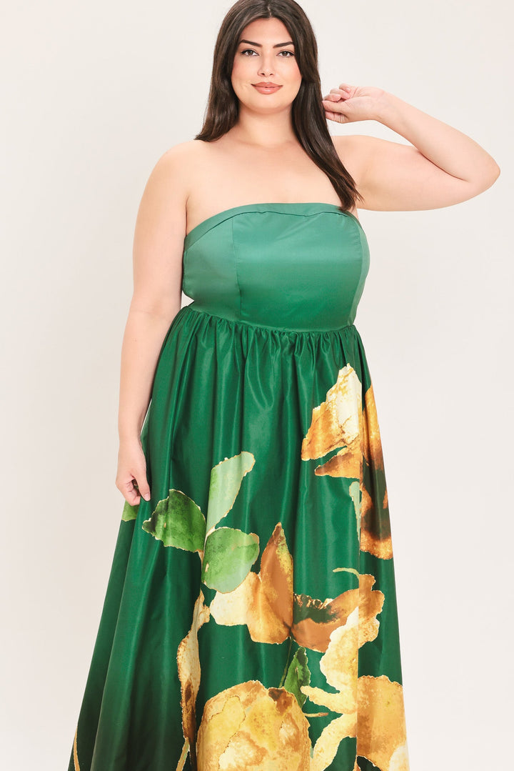 BRONZE BLOSSOM MUSE WOVEN MAXI DRESS